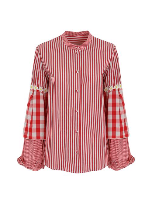 Camicia in cotone a righe e quadri Rosso FRONT STREET | 3427515